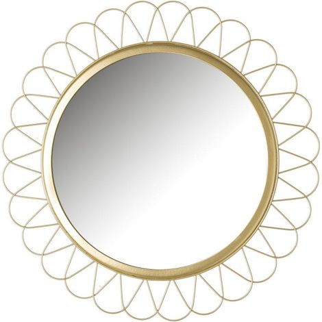 Miroir rond soleil métal doré - Diamètre 40cm (1/3)