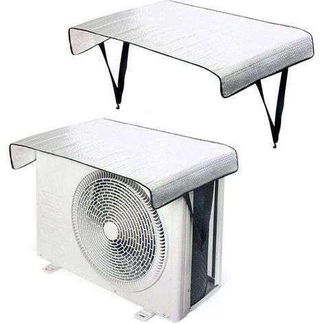 Schutzhülle für Außenklimaanlage, 2 Stück wasserdichte Schutzhülle aus Aluminiumfolie, universelle Schutzabdeckung, UV- und schneebeständig, 95 x 46 cm