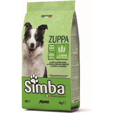 CIBO CANE MONGE SIMBA 4 KG ZUPPA CARNE E CEREALI- 1,0 pz