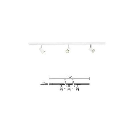 rail d'éclairage - aric kit judy - 1 mètre - 3 spots - 1 allumage - blanc - aric 4157 (1/3)
