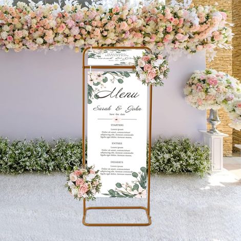 1.5m Hochzeitsbogen Poster Stand, Quadratische Metall Hochzeit Ballon Bogen Gestell, Freistehend Hintergrund für verlobungs, Hochzeit, Geburtstag, Party deko (1/5)