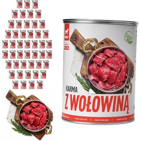 TufTuf Nassfutter für Hunde, Rindfleisch, Dose 48 x 400 g, Frühstücksfleisch (1/2)
