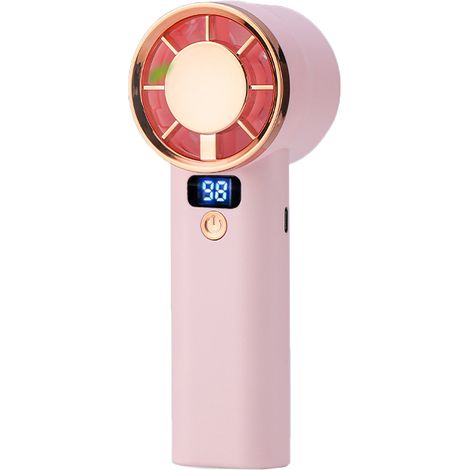 Ventilateur portable vert menthe : Rafraîchissement portable avec longue autonomie rose (1/5)