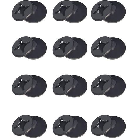 Lot de boutons de fixation pour moustiquaire, fenêtre, moustiquaire, fenêtre de toit, sans perçage 12PCS Noir - Boucle en plastique (1/4)