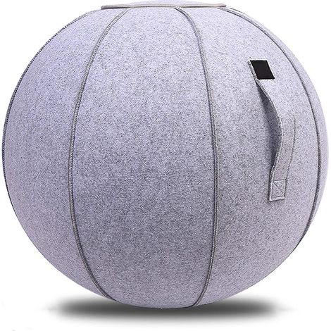 Ballon d'assise de 65 cm pour bureau, chambre d'étudiant et maison, ballon de yoga et de Pilates avec housse, léger, autoportant et ergonomique, pour améliorer la posture. (1/5)