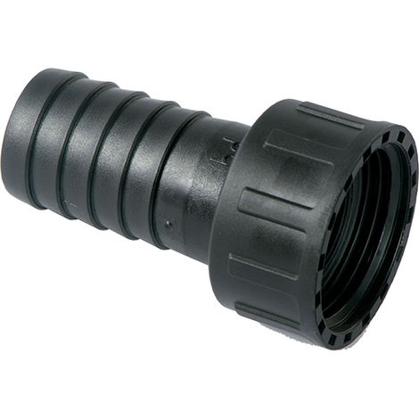 Spido – Raccord droit à visser cannelé F 50/60 ⌀ 50 – Raccord plastique pour tuyau d'arrosage – Cannelure multi-étagée pour connexion rapide