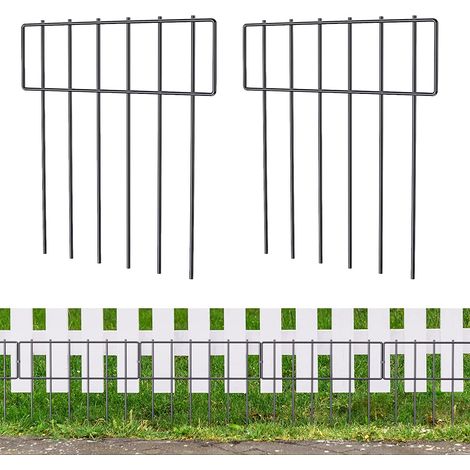 Lot de 2 clôtures pour animaux, 43,2 cm (H) x 7,1 m (L) Clôture décorative de jardin sans creuser, bordure de clôture de jardin pour chien (1/5)