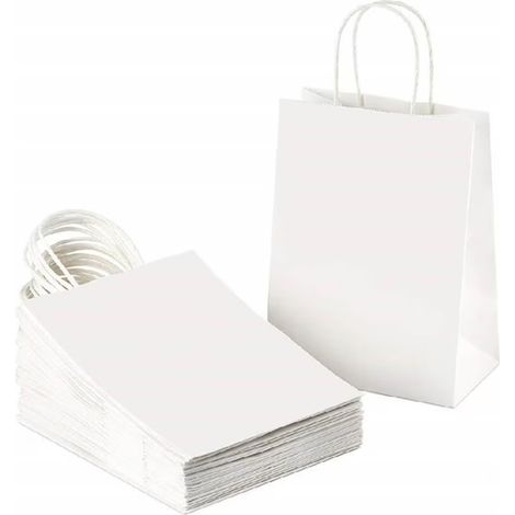 Sac en papier kraft blanc 100