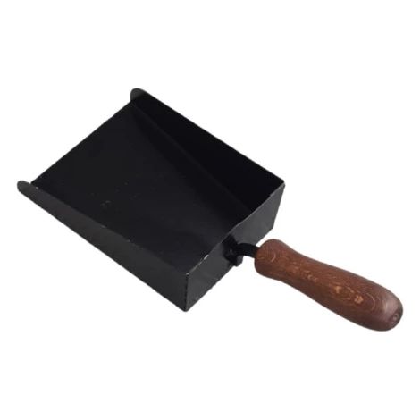 paletta per camini e stufe in ferro battuto con manico in legno, 36x15x2 cm (1/2)