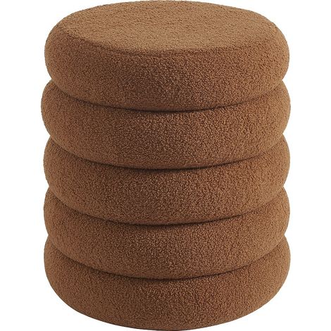 Pouf in Tessuto bouclette Terracotta - ECAMBI