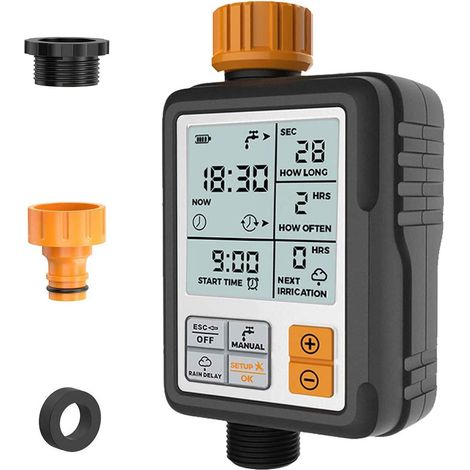 Digitaler programmierbarer Gartenwasserhahn mit Zeitschaltuhr, automatischer Schlauchanschluss (1/5)