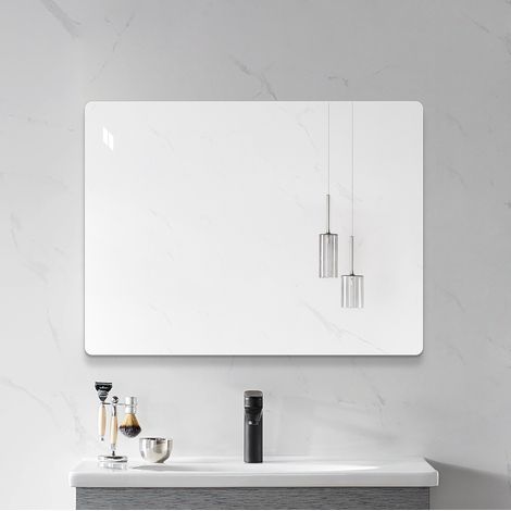 Rahmenloser Spiegel 100 x 75 cm, versilbertes Glas 5 mm, horizontal oder vertikal HAVRYA (1/5)