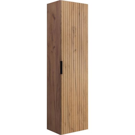 Colonna da bagno, Rovere Craft, maniglia nera, 35 x 136 x 27 cm (1/5)
