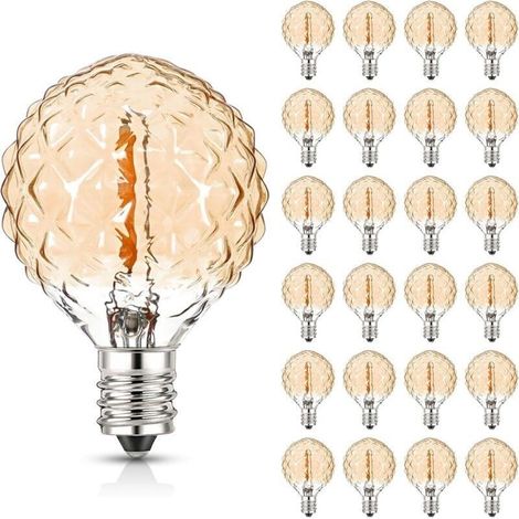 Bulb G40 LED E12 220V Edison Vintage 1W Globe equivalent 10 watts Bulbs white warm 2200K GuirlandeDécorative Garden,diamond,25 pieces (1/5)