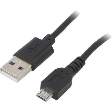 Cable- USB 2.0- USB A prise.USB B micro prise- nickele- 0.6m