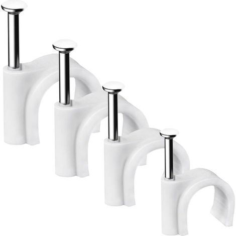 Packung mit 400 robusten und langlebigen runden Kabelclips, Kabelbindern, Kabelorganisatoren und Elektrokabelclips in 4 Größen: 4 mm, 6 mm, 8 mm, 10 mm – für optimales Kabelmanagement (1/5)