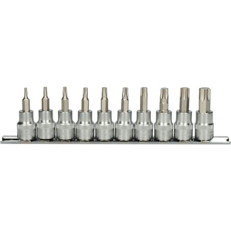 KS Tools - Rail de 10 douilles tournevis ULTIMATE® TORX® 3/8'', T10 à T55 - 922.3939