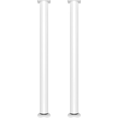 Lot de 2 Pieds de Table Réglables en Hauteur 72-110 cm – Pieds de Table Métalliques Robustes – Pied Bureau Réglable en Métal pour Table Haute, Bureau, Café, Restaurant – Charge Max 200 kg (Blanc) (1/5)