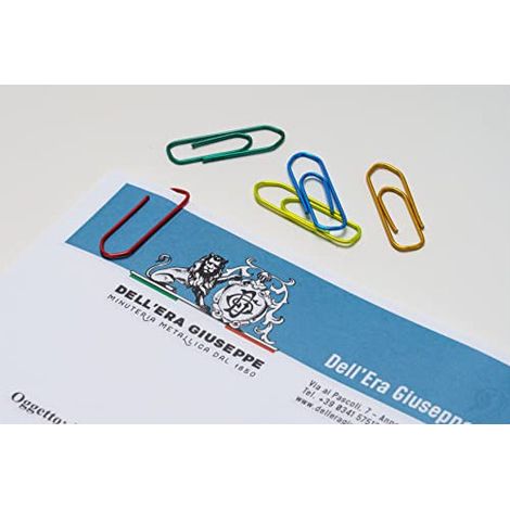 Leone Dell'Era Fermagli Colorati Metallizzati N.4 Mm 32 - Dispenser Magnetico 60 Pezzi (1/2)