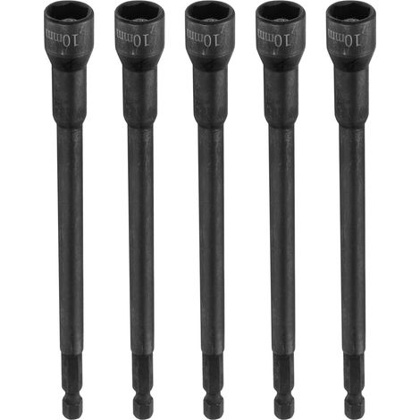 5 pcs Douille Visseuse A Choc 10mm douille 6 pans L 5,91" (150mm) (1/5)