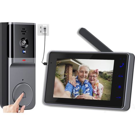 Interphone vidéo bidirectionnel pour la maison, sonnette à vision nocturne infrarouge, carte 128G (1/5)