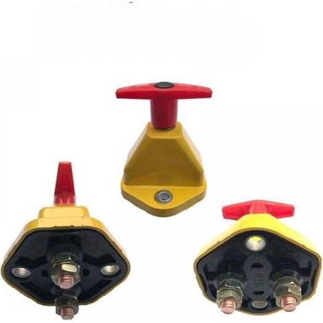 Interrupteur de coupure d'isolateur de batterie de voiture, 24V Interrupteur de mise hors tension de déconnexion de batterie pour voiture, bateau, camping-car, ATV Marine - Jaune-2 pièce (1/3)