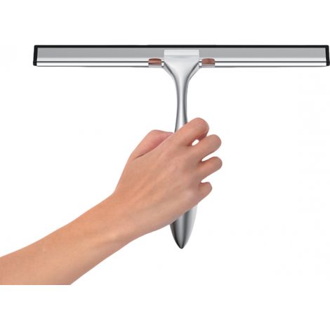 EssuieGlace de Douche en Acier Inoxydable 1 Pièce, 35 cm, Support Inclus, Pour Porte de Douche, Miroir, Vitre