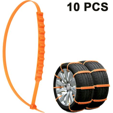 Chaine A Neige - Caoutchouc Nylon - Pour Voiture Camion Suv - Conduite Hivernale - 10 Pièces (1/5)