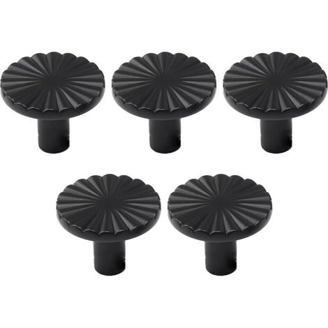 Cinque maniglie rotonde in ottone per mobili, maniglie in ottone per ante, porte e cassetti di cucine e bagni.