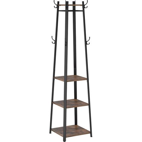 Appendiabiti a tre ripiani 43 x 43 x 180 cm marrone 120003799