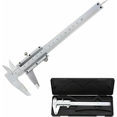 Calibro, calibro a corsoio analogico da 150 mm / 0,02 mm in acciaio inossidabile, strumento micrometrico ad alta precisione con misurazione della profondità, uso professionale per interni ed esterni (1/4)