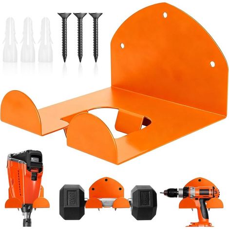 Support mural pour débroussailleuses, support de porte, porte débroussailleuse mural, crochet mural orange pour travaux de taille et de bordure, outils de jardinage électriques et garages. (1/5)