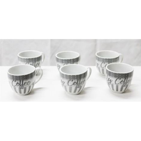 Trade Shop - 6-TEILIGES SET KERAMIK KAFFEETASSEN SERVICE KAFFEE ESPRESSO BAR -