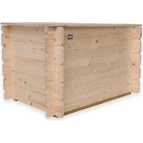 Arcón de madera para exterior 98x60x54 cm – Paredes de 16 mm – Apertura abatible – Sin tratar – Modelo Giunone (1/5)