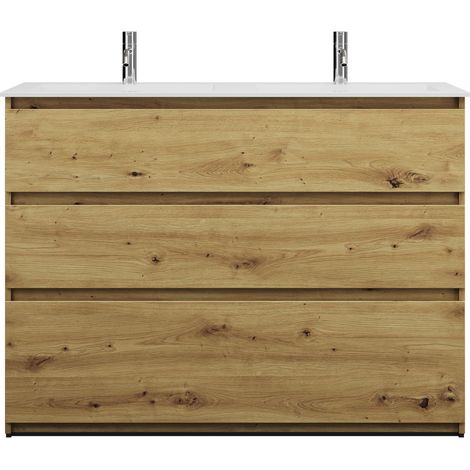 burgbad Lin20 Lavabo bajo para lavabo doble blanco brillante con