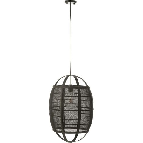 Lampe Suspension en Bambou "Ion" 37cm Noir (1/3)