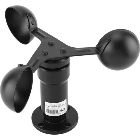 Three-Cup Wind Speed Detector 0-5V, 360 Degree Wind Speed Measurement Aluminum Alloy (1/5)