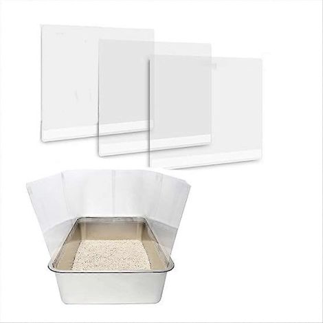 Bac à litière pour chat avec protection anti-éclaboussures, couvercle anti-fuites d'urine sans joint pour bac à litière ouvert (1/5)