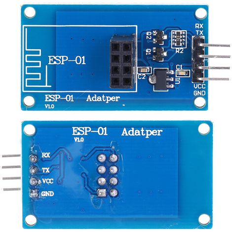 ESP8266 WLAN-Adaptermodul, 2er-Set ESP-01 3,3 V/5 V, transparentes Durchgangsmodul (1/5)