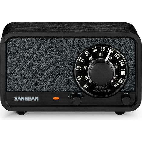 SANGEAN WR-8 ROBLE DE MEDIANOCHE / RADIO ANALÓGICA DE MADERA CON AM / FM / BLUETOOTH