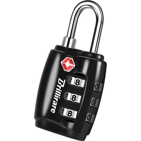 Cadenas à bagages, cadenas de voyage à combinaison en alliage de zinc étanche à 3 chiffres, sans clé, réinitialisable pour casiers, sacs, sac à dos (1/5)