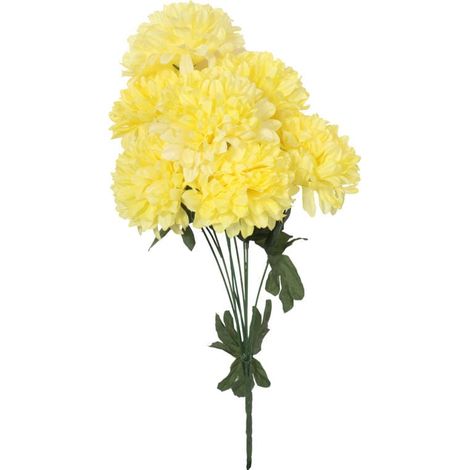 Bouquet di crisantemi artificiali color crema, 58 cm - Decorazione di alta qualità (1/3)