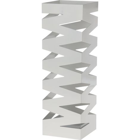 Portaombrelli Quadrato in Metallo 15.5x49cm Bianco Peraga Home