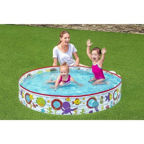 Trade Shop - Piscina Piscinetta Rigida Per Bambini Fantasia Marina 2 Anni+ 152 X 25 Cm 55029 - (1/5)