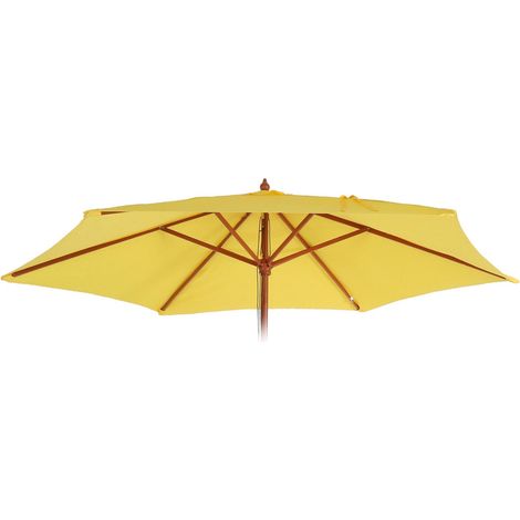 Ersatz-Bezug für Sonnenschirm Lissabon, Sonnenschirmbezug Ersatzbezug, Ø 3m Polyester 6 Streben gelb