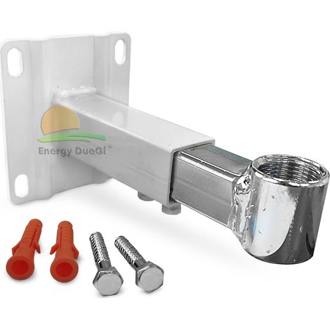 Staffa di supporto a muro con viti e tasselli, raccordo da 3/4" (1/2)
