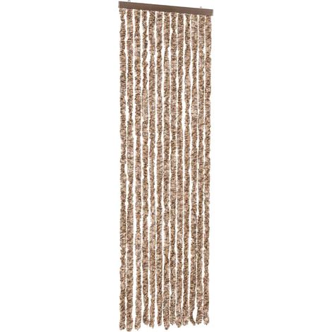 Rideau anti-mouches beige et marron foncé 56x200 cm chenille (1/5)