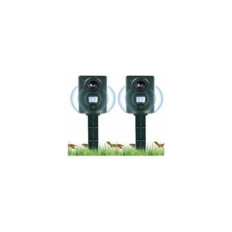 2023 2X Répulsif Chat Jardin à Ultrasons, Répulsif Chats avec Piquet au Sol Prévenir Les Chiens et Les Chats, Les Oiseaux, pour Jardins, Champs, Pépinières, Etanche- Crezuo (1/4)