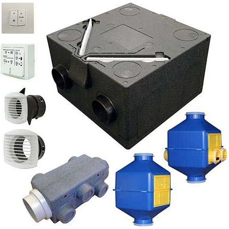 VMC double flux haut rendement avec échangeur 88% – Pour 4 sanitaires et 1 cuisine – Filtration G4 – 910925 – Autogyre (1/3)