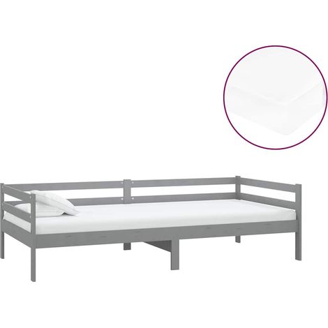 Maison Exclusive - Divano Letto con Materasso 90x200 cm Grigio in Legno di Pino (1/5)